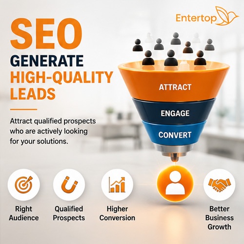 Entertop SEO company generates high-quality business leads through strategic search engine optimisation.